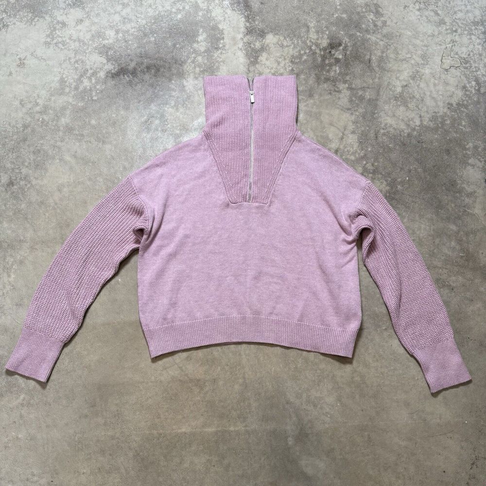 Rachel Zoe Sweater Womens‎ Medium Pink High Neck Textured Sleeves Soft